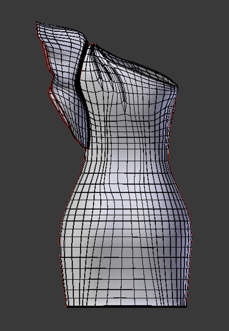 Ruffle Sleeve Dress 3D Model - TurboSquid 1219811