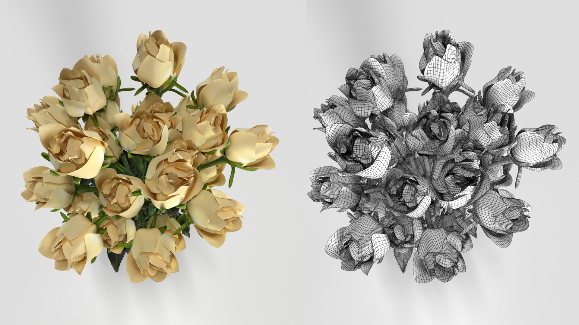 3D Bouquet Of White Roses Model - TurboSquid 2387233