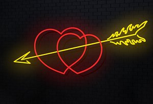 Neon Hearts and Arrow