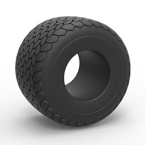 Diecast Monster Jam tire 4 Scale 1 to 25 3D model