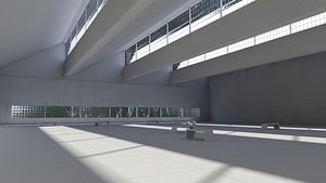 cinema4d interior renovated factory space