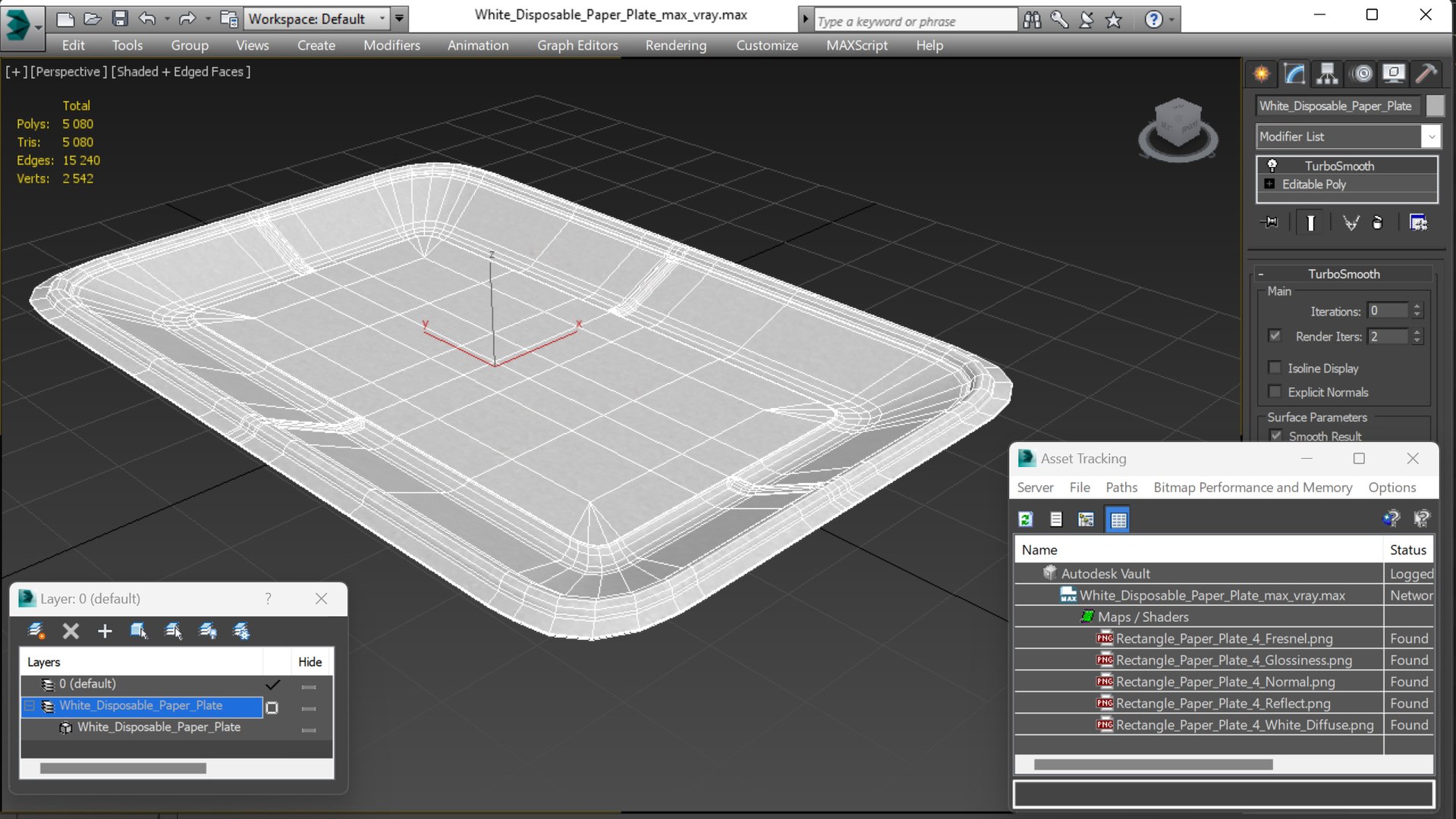 3D White Disposable Paper Plate - TurboSquid 2076346
