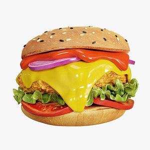 Chicken Burger 001 3D model