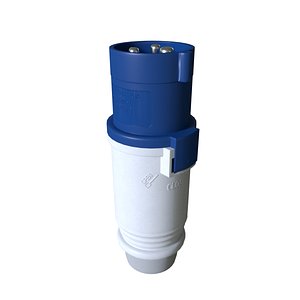 interlocked electrical plug 2p 3d model