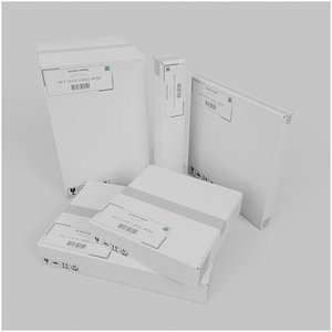 White Cardboard Box Mixed Proportions Set – Rigged and Customizable