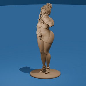 Sexy Toon Girl Blowing a Kiss 3D Printable Stylized Pinup 3D model