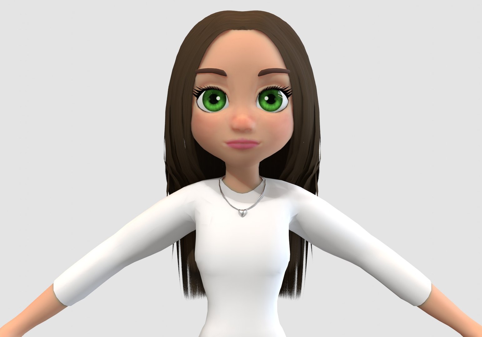 Basic cartoon girl 3D model - TurboSquid 1917558