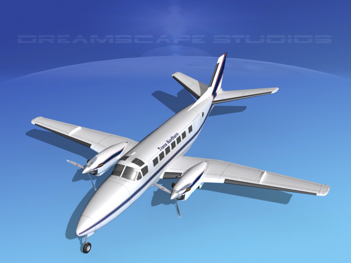 3d Dxf Beechcraft Airliner Turboprop