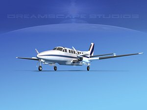 3d dxf beechcraft airliner turboprop