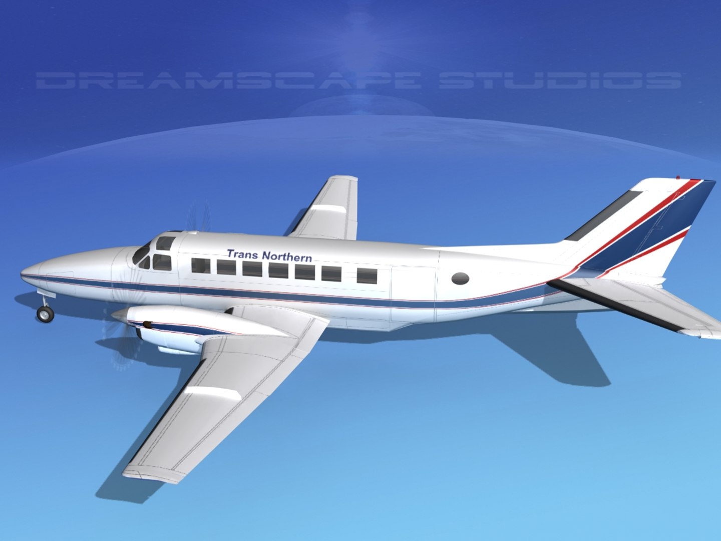 3d Dxf Beechcraft Airliner Turboprop