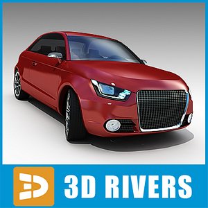 red audi a1 car 3d model