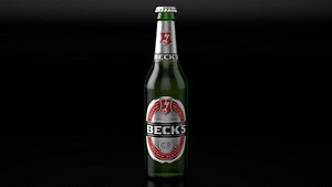 3D model Becks beer bottle
