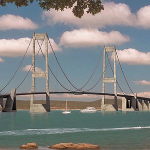 Suspension Great Belt Bridge model