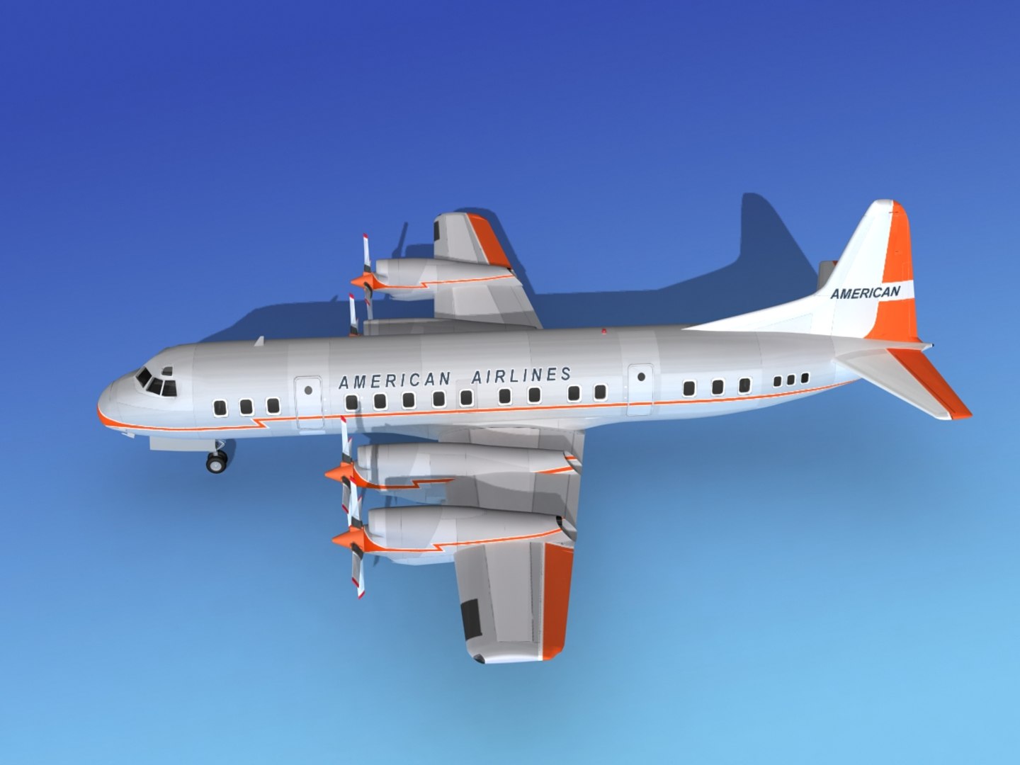propellers electra airline lockheed 3d model