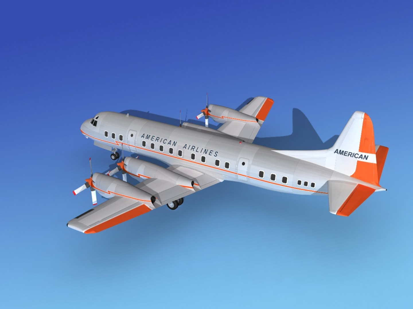 propellers electra airline lockheed 3d model