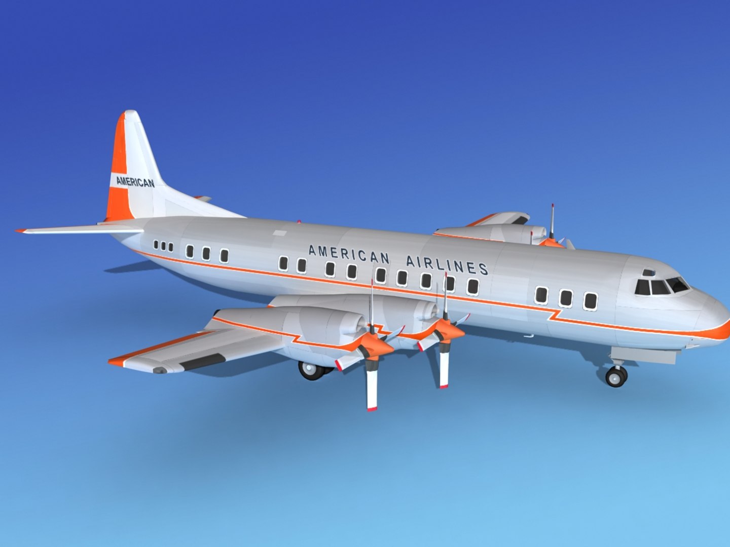 propellers electra airline lockheed 3d model