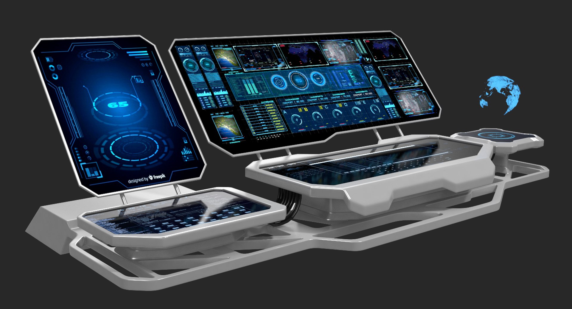 Hologram Remote Control Panel 3D model preview