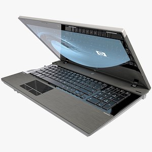 laptop hp probook rigged 3d model