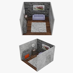 Cozy Living Room Isometric model