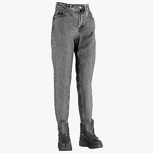 realistic women s jeans 3D model