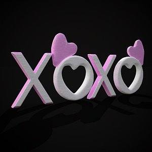 XOXO Wood Lettering 3D model