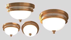 flush mount double light 3D model
