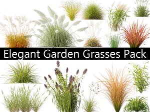 3D Elegant Garden Grasses Pack 38