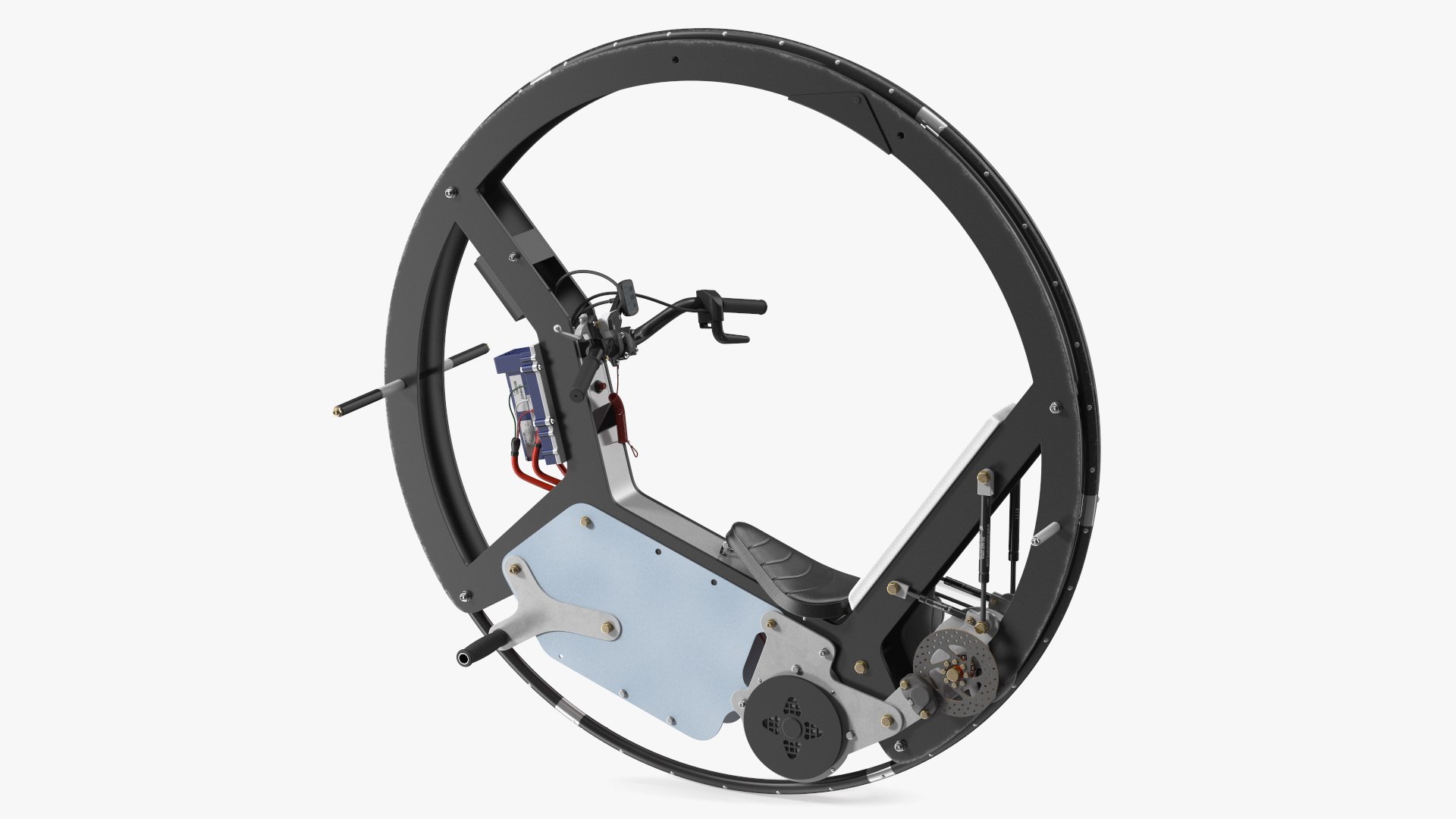 Monowheel Motorcycle Rigged for Maya 3D model preview