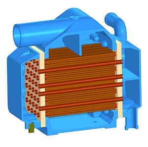 Boat engine intercooler