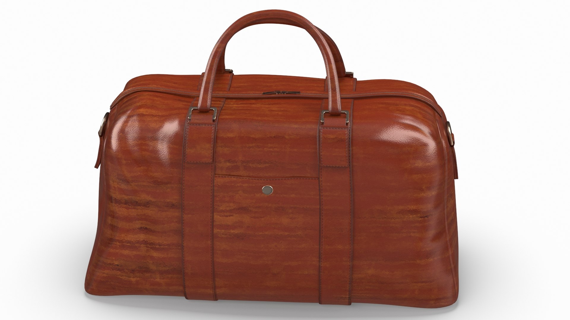 Leather Travel Bag Brown 3D model preview