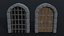 Low-poly Cartoon medieval doors and windows Polygonal Style