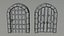Low-poly Cartoon medieval doors and windows Polygonal Style