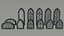 Low-poly Cartoon medieval doors and windows Polygonal Style