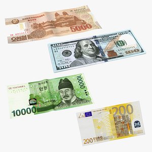 Paper Banknotes Collection 3D model