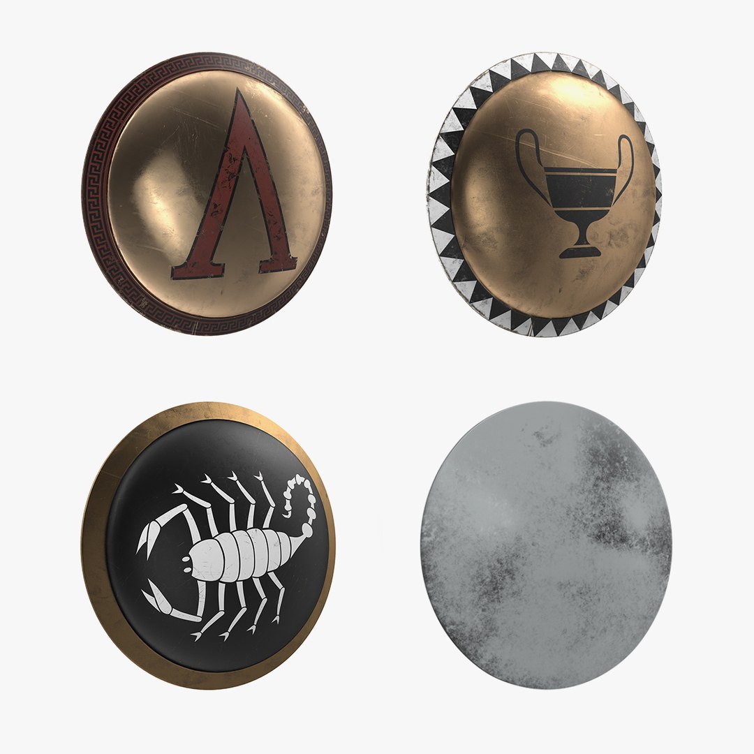Round Metal Shields Collection 3D model preview
