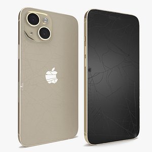 IPhone 15 Plus Golden Cracked Glass
