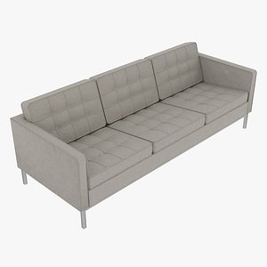 Knoll Florence Sandy Fabric Three Seat Sofa