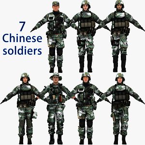 3D pla chinese soldier model