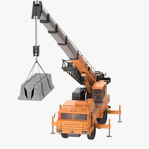 Liebherr Mobile Crane Vehicle with Concrete Barriers model
