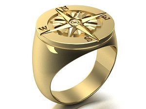mens ring rose of wind