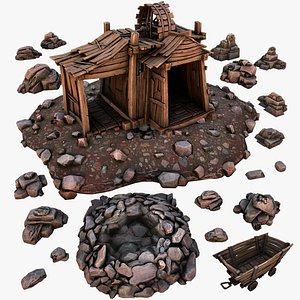 Medieval Stone Ore Mine 3D model