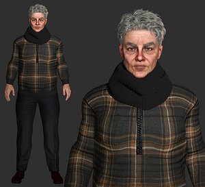 3D REALISTIC OLD MAN 3D CHARACTER - Game Ready Rigged PBR model