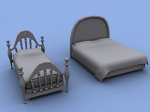 2 beds 3d max