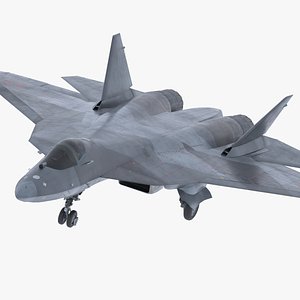 3D model Sukhoi su-57 Fifth generation Fighter Jet