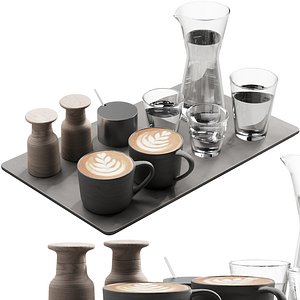 3D 134 eat and drinks decor set 04 coffee and water kit 04