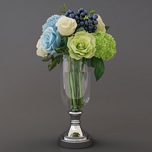3D flowers bouquet model