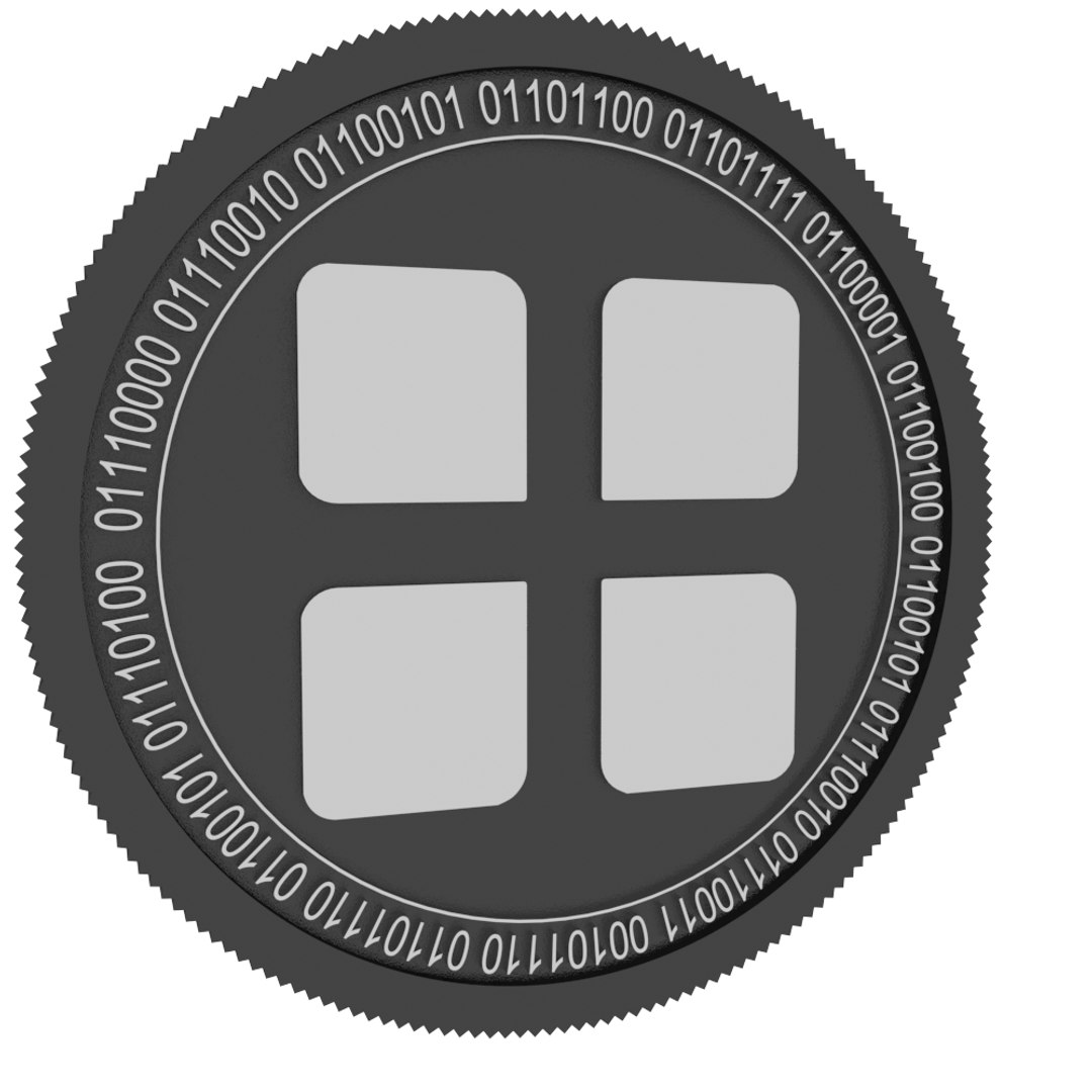3D amo coin black - TurboSquid 1492978