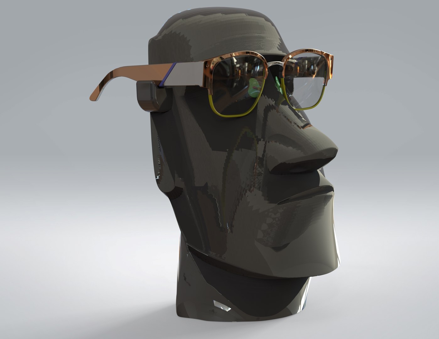 Moai Eyeglass Holder - Remix by Thimira, Download free STL model
