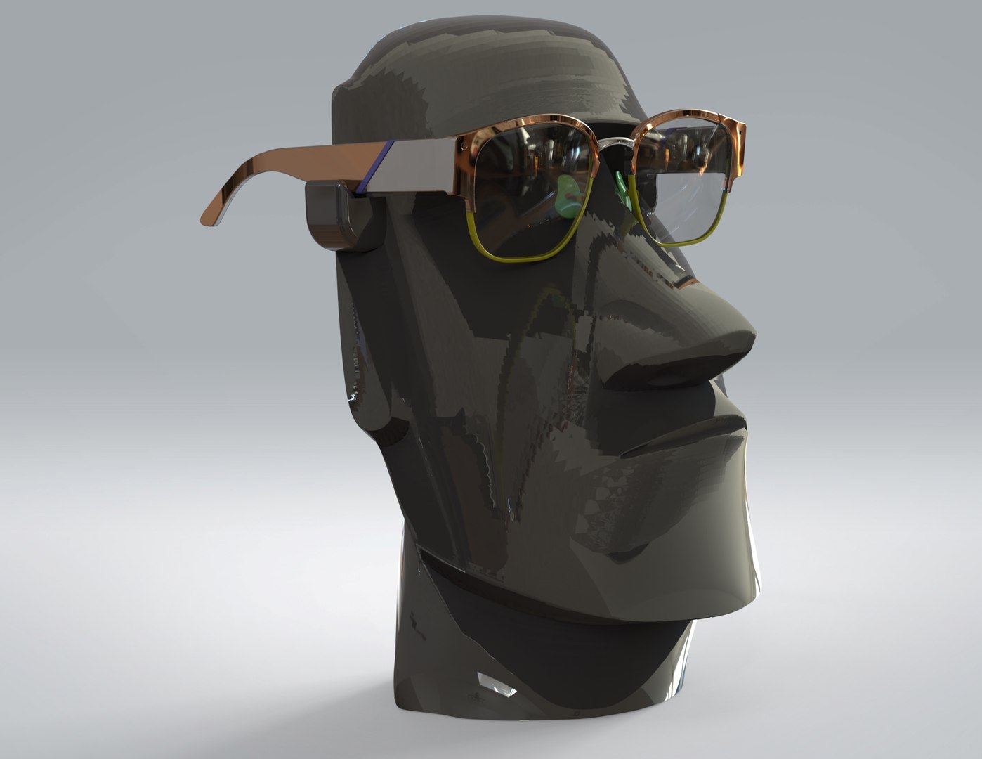 STL file Moai statue wearing sunglasses and a party hat NO.2 🗿・3D print  object to download・Cults