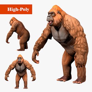 3D model gorilla low-poly